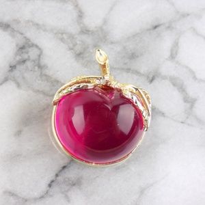 Sarah Coventry Vintage Lucite Apple Brooch